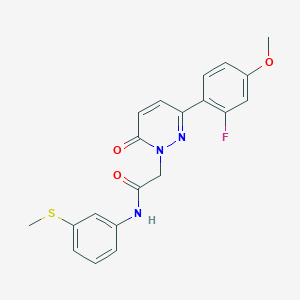 molecular formula C20H18FN3O3S B4505629 2-[3-(2-fluoro-4-methoxyphenyl)-6-oxopyridazin-1(6H)-yl]-N-[3-(methylsulfanyl)phenyl]acetamide 