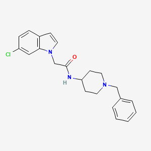 molecular formula C22H24ClN3O B4505638 N-(1-苄基-4-哌啶基)-2-(6-氯-1H-吲哚-1-基)乙酰胺 