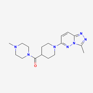 molecular formula C17H25N7O B4505650 (4-Methylpiperazin-1-yl)[1-(3-methyl[1,2,4]triazolo[4,3-b]pyridazin-6-yl)piperidin-4-yl]methanone 