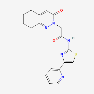 molecular formula C18H17N5O2S B4505657 2-(3-oxo-5,6,7,8-tetrahydro-2(3H)-cinnolinyl)-N-[4-(2-pyridinyl)-1,3-thiazol-2-yl]acetamide 