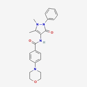 molecular formula C22H24N4O3 B4505667 N-(1,5-dimethyl-3-oxo-2-phenyl-2,3-dihydro-1H-pyrazol-4-yl)-4-(4-morpholinyl)benzamide 