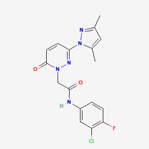 N-(3-chloro-4-fluorophenyl)-2-(3-(3,5-dimethyl-1H-pyrazol-1-yl)-6-oxopyridazin-1(6H)-yl)acetamide