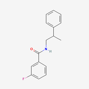 molecular formula C16H16FNO B4505677 3-fluoro-N-(2-phenylpropyl)benzamide 