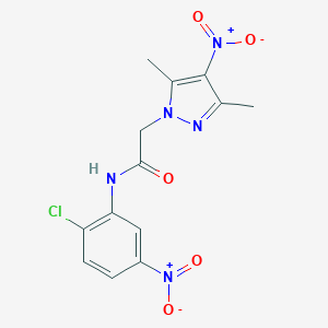 molecular formula C13H12ClN5O5 B450568 N-{2-chloro-5-nitrophenyl}-2-{4-nitro-3,5-dimethyl-1H-pyrazol-1-yl}acetamide 