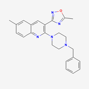 2-(4-Benzylpiperazin-1-yl)-6-methyl-3-(5-methyl-1,2,4-oxadiazol-3-yl)quinoline