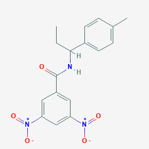 molecular formula C17H17N3O5 B450570 N-[1-(4-methylphenyl)propyl]-3,5-dinitrobenzamide 