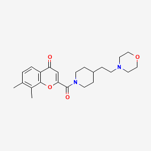 molecular formula C23H30N2O4 B4505709 7,8-dimethyl-2-({4-[2-(4-morpholinyl)ethyl]-1-piperidinyl}carbonyl)-4H-chromen-4-one 