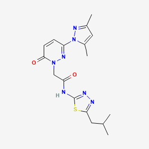 2-[3-(3,5-dimethyl-1H-pyrazol-1-yl)-6-oxopyridazin-1(6H)-yl]-N-[(2Z)-5-(2-methylpropyl)-1,3,4-thiadiazol-2(3H)-ylidene]acetamide