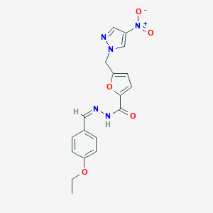 N'-[(Z)-(4-ethoxyphenyl)methylidene]-5-[(4-nitro-1H-pyrazol-1-yl)methyl]furan-2-carbohydrazide