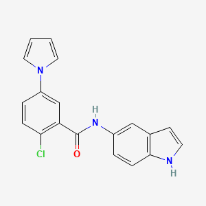 molecular formula C19H14ClN3O B4505724 2-chloro-N-1H-indol-5-yl-5-(1H-pyrrol-1-yl)benzamide 