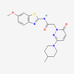 molecular formula C20H23N5O3S B4505733 N-(6-methoxy-1,3-benzothiazol-2-yl)-2-[3-(4-methylpiperidin-1-yl)-6-oxopyridazin-1(6H)-yl]acetamide 