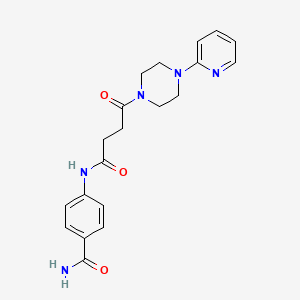 molecular formula C20H23N5O3 B4505734 4-({4-Oxo-4-[4-(2-pyridyl)piperazino]butanoyl}amino)benzamide 