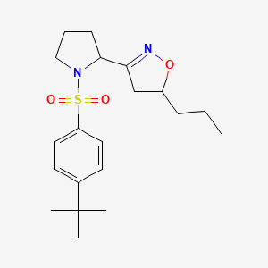 molecular formula C20H28N2O3S B4505737 3-{1-[(4-tert-butylphenyl)sulfonyl]-2-pyrrolidinyl}-5-propylisoxazole 