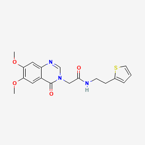 2-(6,7-dimethoxy-4-oxoquinazolin-3(4H)-yl)-N-[2-(thiophen-2-yl)ethyl]acetamide