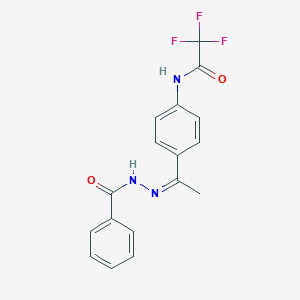 N-[4-(N-benzoylethanehydrazonoyl)phenyl]-2,2,2-trifluoroacetamide