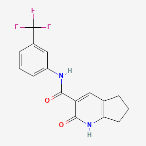 2-oxo-N-[3-(trifluoromethyl)phenyl]-2,5,6,7-tetrahydro-1H-cyclopenta[b]pyridine-3-carboxamide