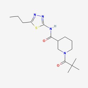 molecular formula C16H26N4O2S B4505796 1-(2,2-dimethylpropanoyl)-N-(5-propyl-1,3,4-thiadiazol-2-yl)piperidine-3-carboxamide 