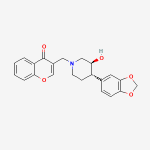 3-{[(3S*,4S*)-4-(1,3-benzodioxol-5-yl)-3-hydroxypiperidin-1-yl]methyl}-4H-chromen-4-one