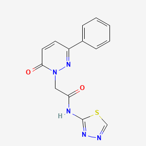 molecular formula C14H11N5O2S B4505853 2-(6-oxo-3-phenylpyridazin-1(6H)-yl)-N-(1,3,4-thiadiazol-2-yl)acetamide 