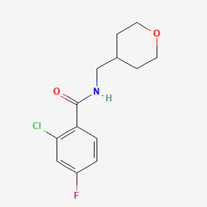 molecular formula C13H15ClFNO2 B4505872 2-chloro-4-fluoro-N-(tetrahydro-2H-pyran-4-ylmethyl)benzamide 