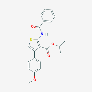 molecular formula C22H21NO4S B450589 Isopropyl 2-(benzoylamino)-4-(4-methoxyphenyl)-3-thiophenecarboxylate 
