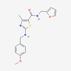 molecular formula C18H19N3O3S B4505910 N-(2-furylmethyl)-2-[(4-methoxybenzyl)amino]-4-methyl-1,3-thiazole-5-carboxamide 