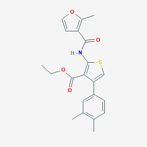 molecular formula C21H21NO4S B450593 Ethyl 4-(3,4-dimethylphenyl)-2-[(2-methyl-3-furoyl)amino]thiophene-3-carboxylate 