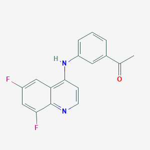 1-[3-[(6,8-Difluoroquinolin-4-yl)amino]phenyl]ethanone