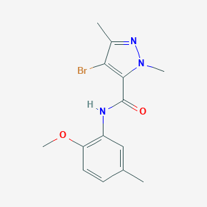 4-bromo-N-(2-methoxy-5-methylphenyl)-1,3-dimethyl-1H-pyrazole-5-carboxamide