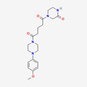 molecular formula C20H28N4O4 B4505940 1-[4-(4-Methoxyphenyl)piperazino]-5-(3-oxopiperazino)-1,5-pentanedione 