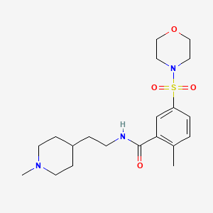 molecular formula C20H31N3O4S B4505961 2-methyl-N-[2-(1-methyl-4-piperidinyl)ethyl]-5-(4-morpholinylsulfonyl)benzamide 