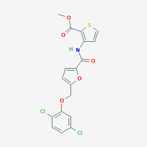 molecular formula C18H13Cl2NO5S B450597 Methyl 3-({5-[(2,5-dichlorophenoxy)methyl]-2-furoyl}amino)-2-thiophenecarboxylate 