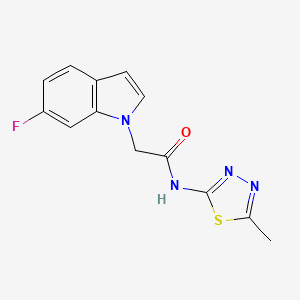 molecular formula C13H11FN4OS B4505970 2-(6-氟-1H-吲哚-1-基)-N-(5-甲基-1,3,4-噻二唑-2-基)乙酰胺 