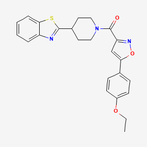 molecular formula C24H23N3O3S B4505976 2-{1-[5-(4-ETHOXYPHENYL)-1,2-OXAZOLE-3-CARBONYL]PIPERIDIN-4-YL}-1,3-BENZOTHIAZOLE 