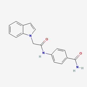 molecular formula C17H15N3O2 B4505978 4-[(1H-吲哚-1-乙酰基)氨基]苯甲酰胺 