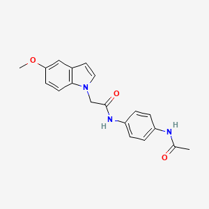 molecular formula C19H19N3O3 B4505992 N-[4-(乙酰氨基)苯基]-2-(5-甲氧基-1H-吲哚-1-基)乙酰胺 