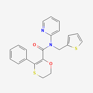 molecular formula C21H18N2O2S2 B4506012 3-phenyl-N-(pyridin-2-yl)-N-(thiophen-2-ylmethyl)-5,6-dihydro-1,4-oxathiine-2-carboxamide 