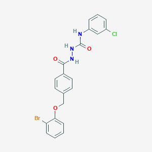 molecular formula C21H17BrClN3O3 B450602 2-{4-[(2-bromophenoxy)methyl]benzoyl}-N-(3-chlorophenyl)hydrazinecarboxamide 