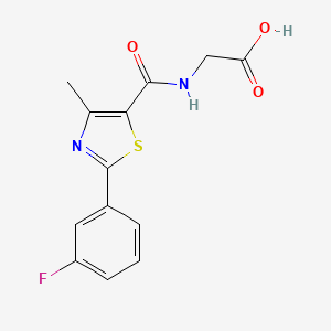 molecular formula C13H11FN2O3S B4506021 N-{[2-(3-fluorophenyl)-4-methyl-1,3-thiazol-5-yl]carbonyl}glycine 