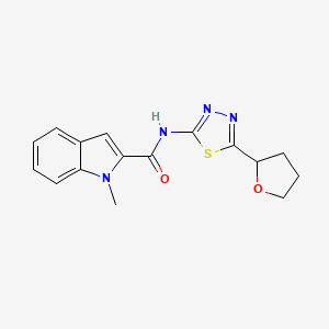 molecular formula C16H16N4O2S B4506050 1-methyl-N-[(2E)-5-(tetrahydrofuran-2-yl)-1,3,4-thiadiazol-2(3H)-ylidene]-1H-indole-2-carboxamide 