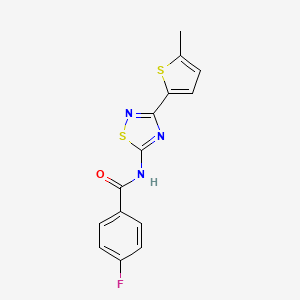 4-fluoro-N-[3-(5-methylthiophen-2-yl)-1,2,4-thiadiazol-5-yl]benzamide