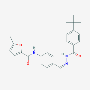 molecular formula C25H27N3O3 B450607 N-{4-[N-(4-tert-butylbenzoyl)ethanehydrazonoyl]phenyl}-5-methyl-2-furamide 