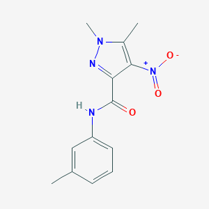 molecular formula C13H14N4O3 B450608 1,5-dimethyl-N-(3-methylphenyl)-4-nitro-1H-pyrazole-3-carboxamide 