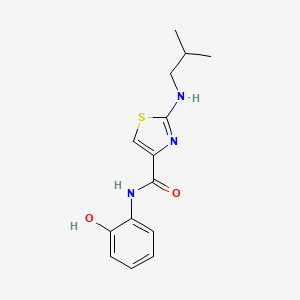 molecular formula C14H17N3O2S B4506094 N-(2-hydroxyphenyl)-2-(isobutylamino)-1,3-thiazole-4-carboxamide 