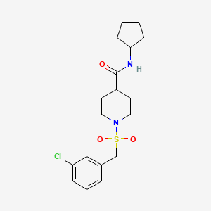 1-[(3-CHLOROPHENYL)METHANESULFONYL]-N-CYCLOPENTYLPIPERIDINE-4-CARBOXAMIDE