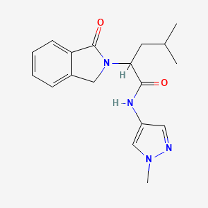 4-methyl-N-(1-methyl-1H-pyrazol-4-yl)-2-(1-oxo-1,3-dihydro-2H-isoindol-2-yl)pentanamide