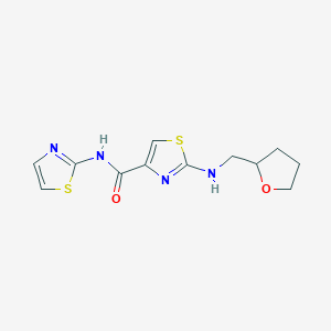 molecular formula C12H14N4O2S2 B4506121 2-[(tetrahydrofuran-2-ylmethyl)amino]-N-(1,3-thiazol-2-yl)-1,3-thiazole-4-carboxamide 