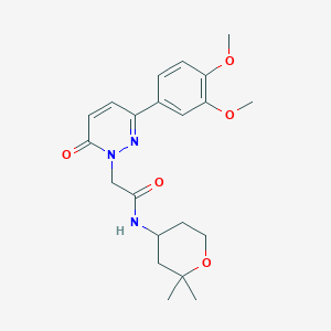 molecular formula C21H27N3O5 B4506128 2-(3-(3,4-dimethoxyphenyl)-6-oxopyridazin-1(6H)-yl)-N-(2,2-dimethyltetrahydro-2H-pyran-4-yl)acetamide 