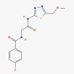 2-[(4-FLUOROPHENYL)FORMAMIDO]-N-[5-(METHOXYMETHYL)-1,3,4-THIADIAZOL-2-YL]ACETAMIDE