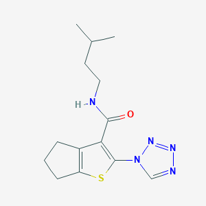 N-(3-methylbutyl)-2-(1H-tetrazol-1-yl)-5,6-dihydro-4H-cyclopenta[b]thiophene-3-carboxamide